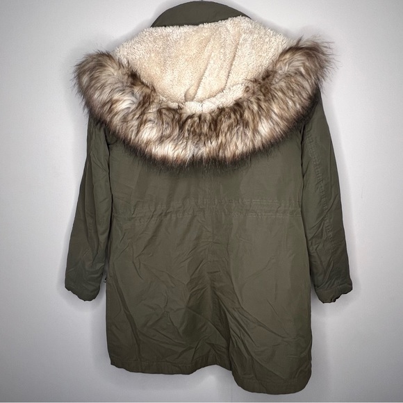 Ricki’s woman’s Fleece vest Winter Thick Long Parka Jacket Hooded green XS - Picture 9 of 16